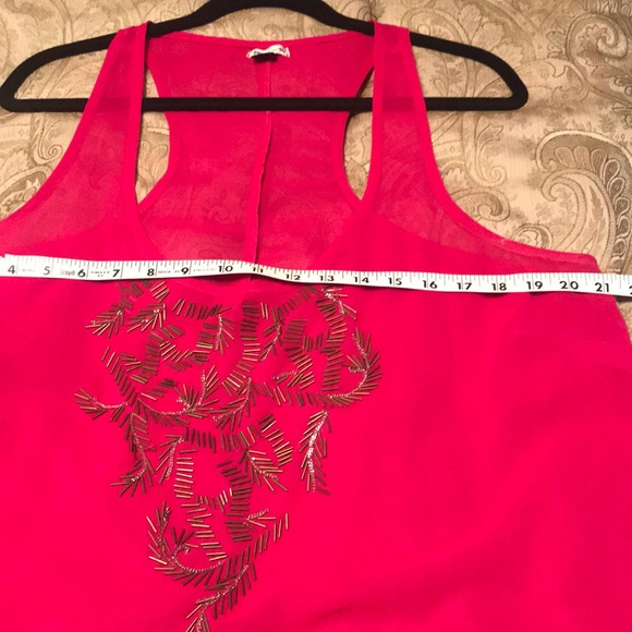 Bright pink beaded tank top - Picture 5 of 8